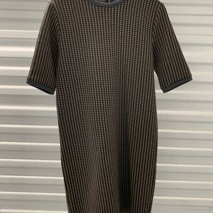 Zara Black and Brown Patterned Dress